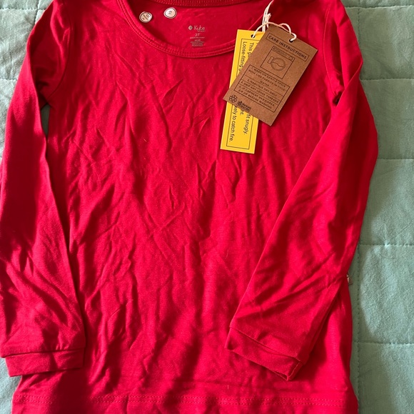 Kyte Baby NEW 2022 Holiday red Cardinal 2pc Toddler long sleeve pjs size 3 - Picture 2 of 5